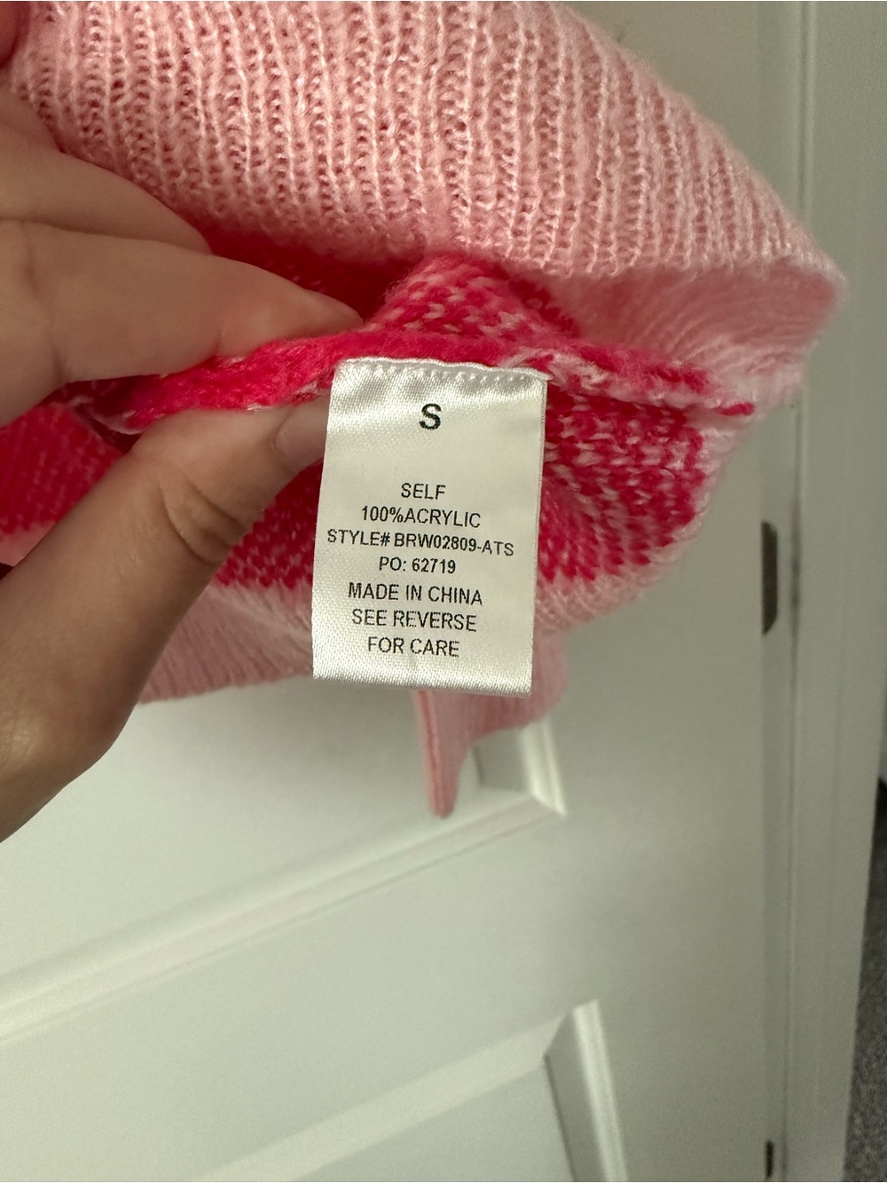 Altar'd State Pink Sweater with Red Smiley Motifs - Picture 6 of 7